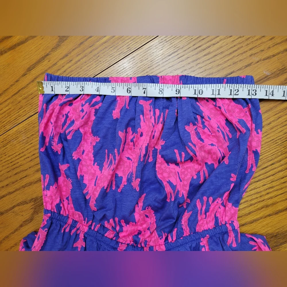 Lilly Pulitzer Windsor Strapless Giraffe Print Dress Blue & Pink Size Small - Picture 7 of 9
